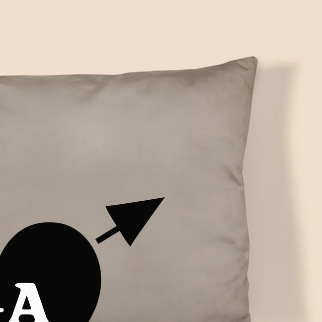 Le Monogramme: Initiales Coeur Avec Flèche - Coussin