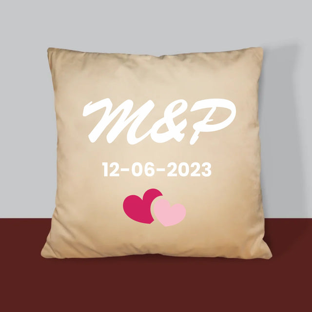 Le Monogramme: Initiales, Les Cœurs - Coussin