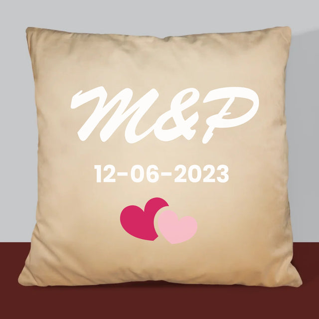 Le Monogramme: Initiales, Les Cœurs - Coussin