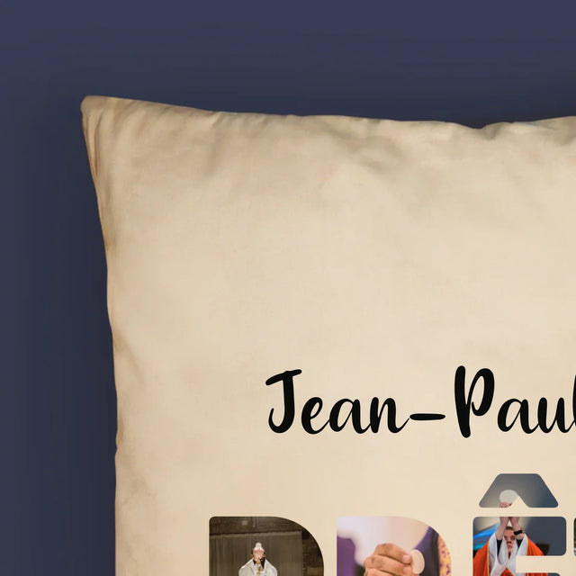 Collage Photo De Lettre: Prêtre Par Vocation - Coussin