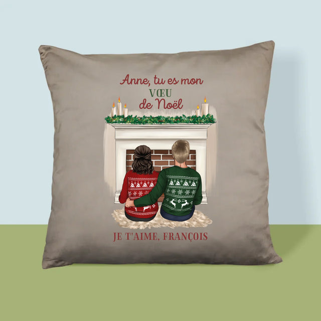La Création Du Personnage: Couple De Noël - Coussin