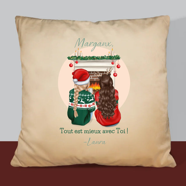 La Création Du Personnage: Les Meilleures Amies À Noël - Coussin
