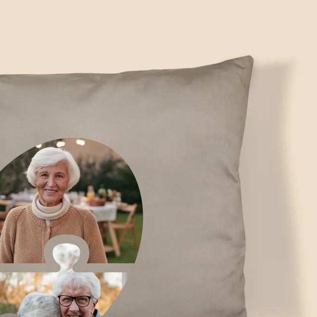 Le Collage Photo: Casse-Tête, Un Cœur Pour Grand-Mère - Coussin