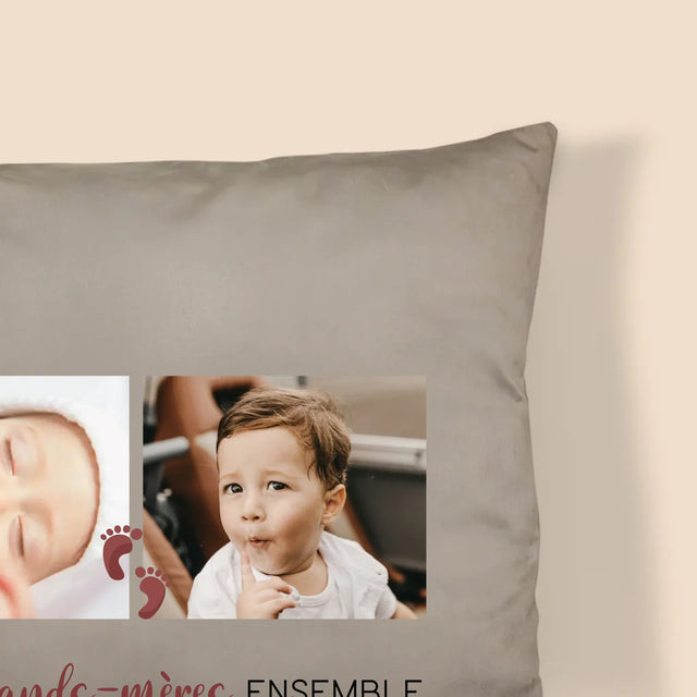 Le Collage Photo: La Première Fête Des Grand-Mères - Coussin