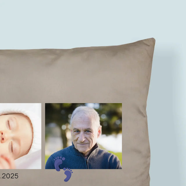 Le Collage Photo: La Première Fête Des Grand-Pères - Coussin