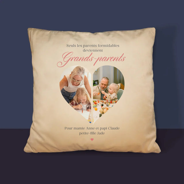 Le Collage Photo: Les Parents Formidables Deviennent Grands-Parents - Coussin