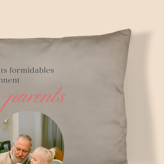 Le Collage Photo: Les Parents Formidables Deviennent Grands-Parents - Coussin