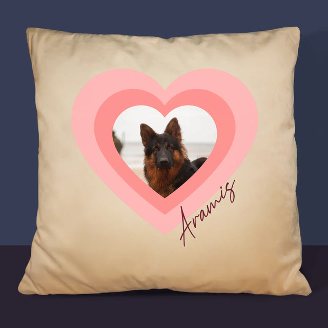 La Photo Et Un Texte: Photo De L'Animal Dans Le Cœur - Coussin