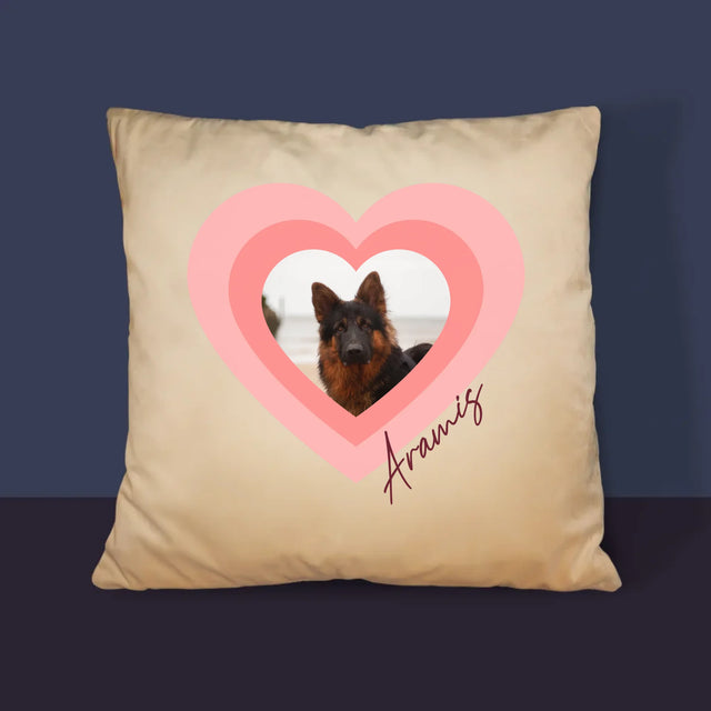 La Photo Et Un Texte: Photo De L'Animal Dans Le Cœur - Coussin