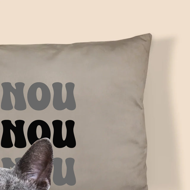 Ton Personnage: Photo De L'Animal Avec Son Nom - Coussin