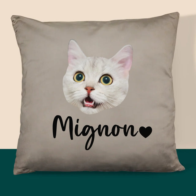 Ton Personnage: La Tête De Votre Chaton - Coussin