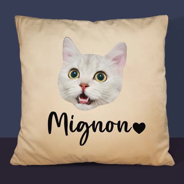 Ton Personnage: La Tête De Votre Chaton - Coussin