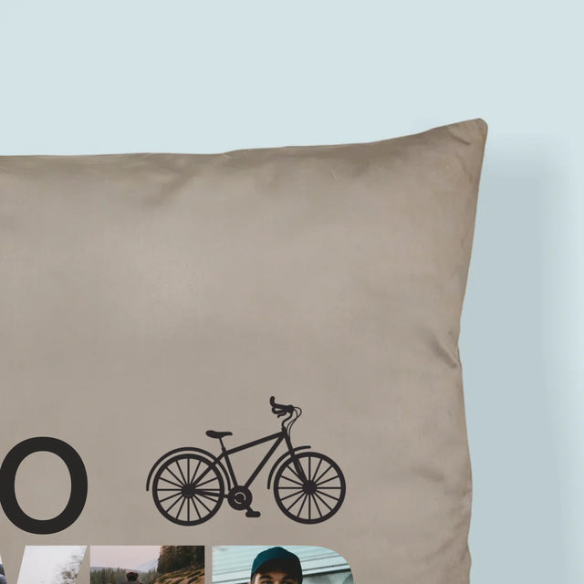Collage Photo De Lettre: Vélo Lover - Coussin
