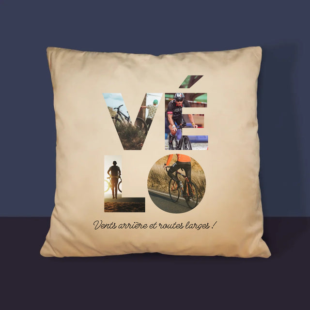 Collage Photo De Lettre: Vélo - Coussin