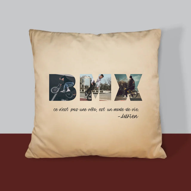 Collage Photo De Lettre: Bmx De Vos Photos - Coussin