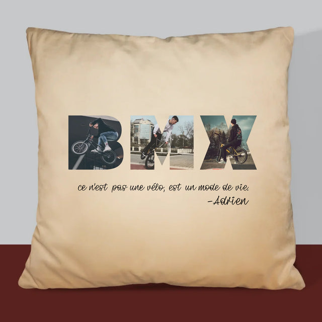 Collage Photo De Lettre: Bmx De Vos Photos - Coussin