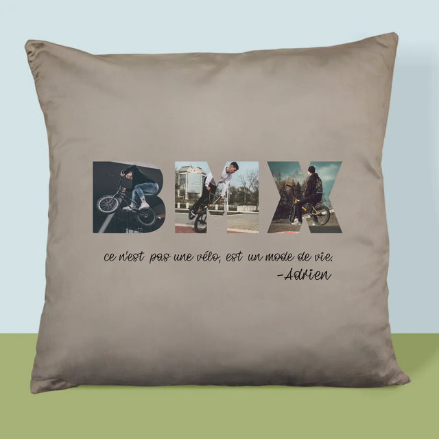 Collage Photo De Lettre: Bmx De Vos Photos - Coussin