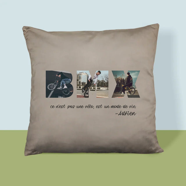 Collage Photo De Lettre: Bmx De Vos Photos - Coussin