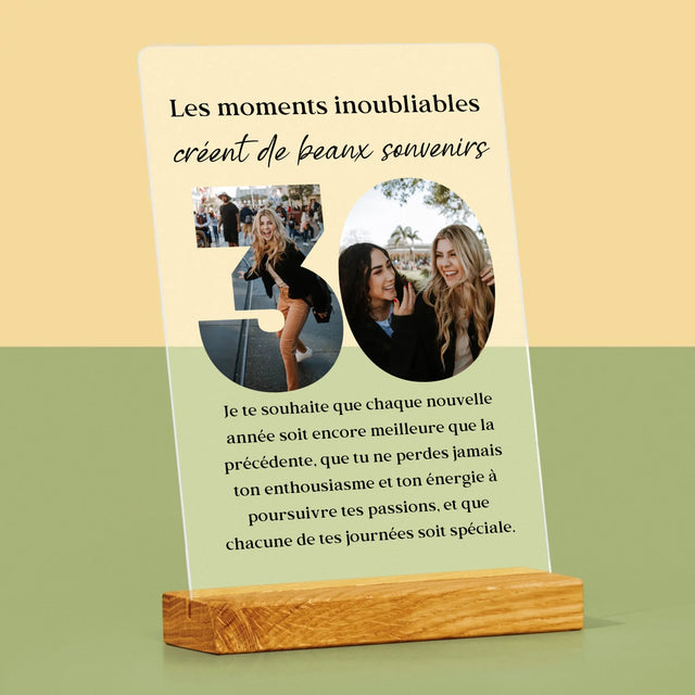 Collage Photo De Lettre: 30 Anniversaire - Impression Sur Verre Acrylique