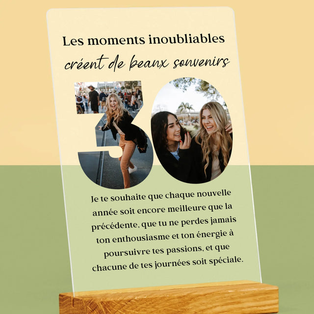 Collage Photo De Lettre: 30 Anniversaire - Impression Sur Verre Acrylique