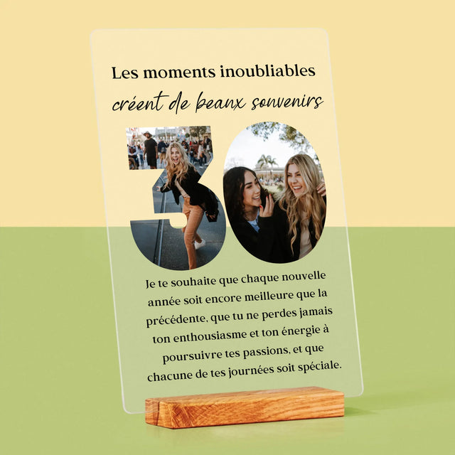 Collage Photo De Lettre: 30 Anniversaire - Impression Sur Verre Acrylique