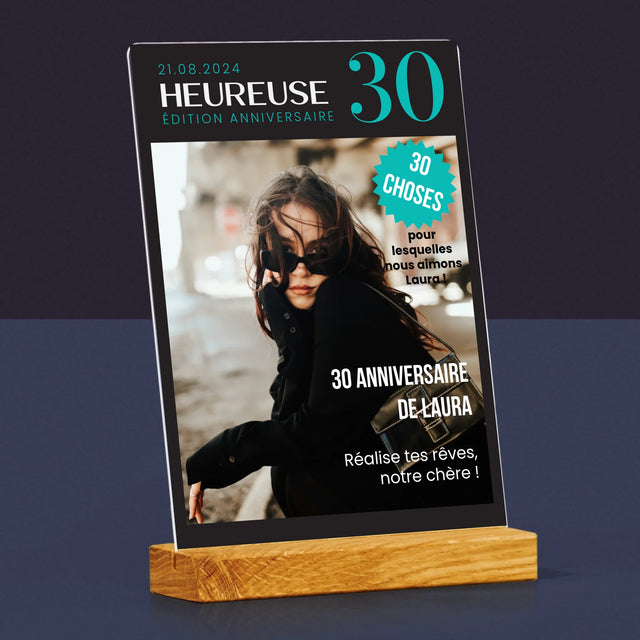 La Couverture De Magazine: Heureuse 30 - Impression Sur Verre Acrylique