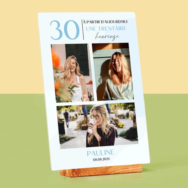 Le Collage Photo: À Partir D'Aujourd'Hui 30 Heureuse - Impression Sur Verre Acrylique