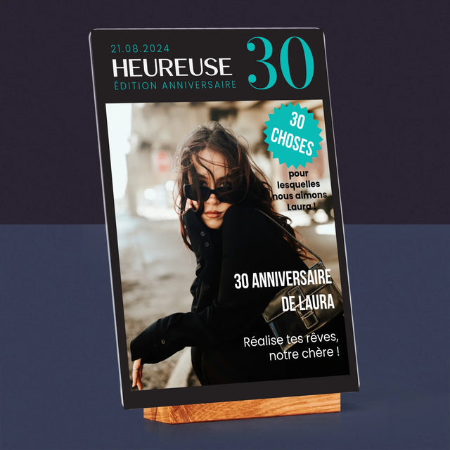 La Couverture De Magazine: Heureuse 30 - Impression Sur Verre Acrylique