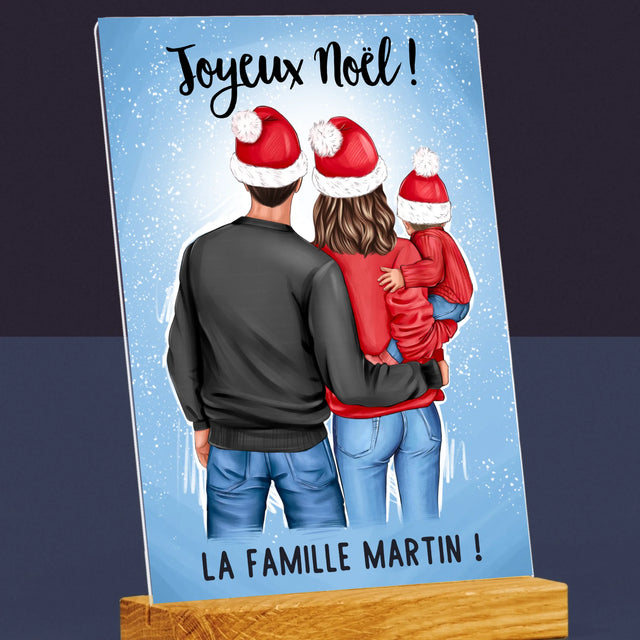 La Création Du Personnage: Famille De Noël - Impression Sur Verre Acrylique