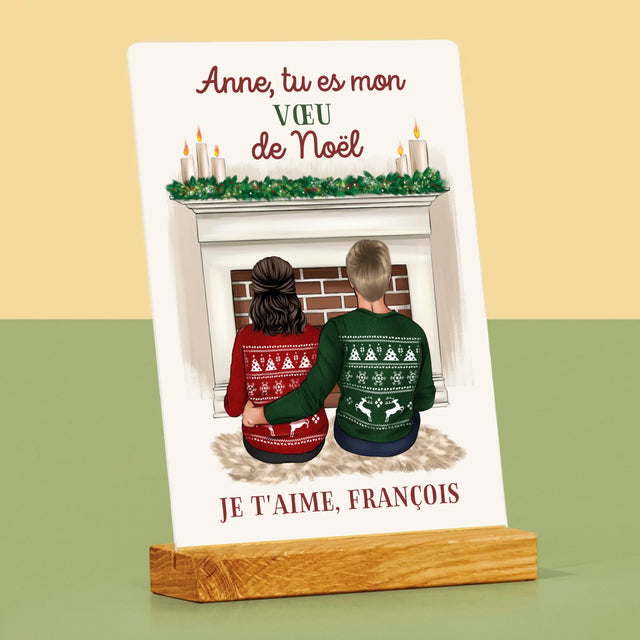 La Création Du Personnage: Couple De Noël - Impression Sur Verre Acrylique