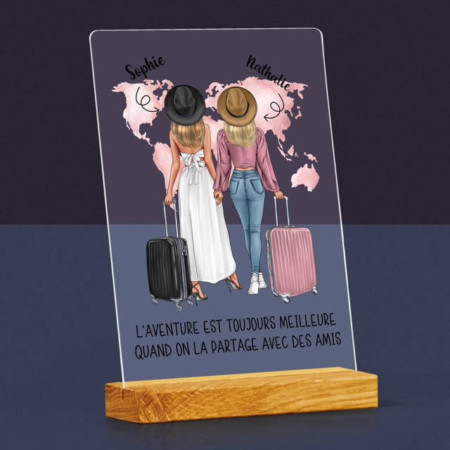 La Création Du Personnage: Amies Voyageuses - Impression Sur Verre Acrylique