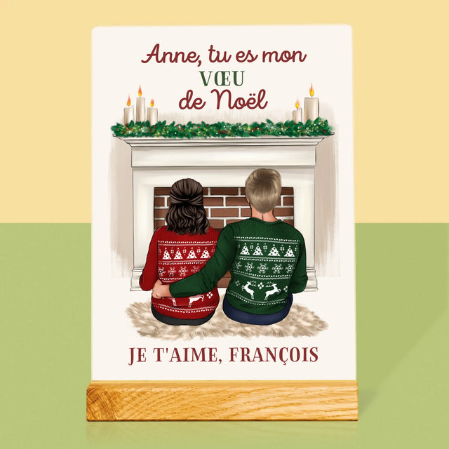 La Création Du Personnage: Couple De Noël - Impression Sur Verre Acrylique
