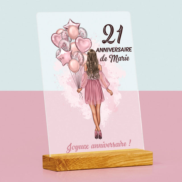 La Création Du Personnage: Anniveraire Ballons - Impression Sur Verre Acrylique