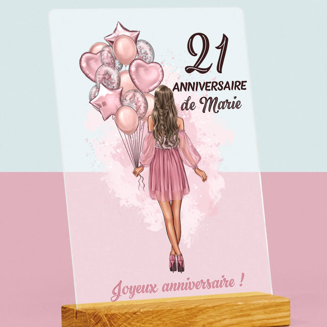 La Création Du Personnage: Anniveraire Ballons - Impression Sur Verre Acrylique