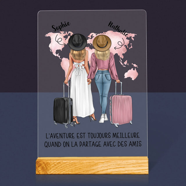 La Création Du Personnage: Amies Voyageuses - Impression Sur Verre Acrylique