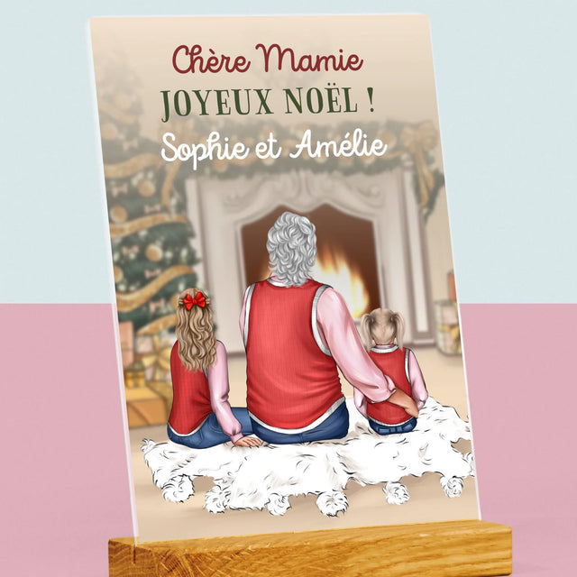 La Création Du Personnage: Chère Mamie Joyeux Noël - Impression Sur Verre Acrylique