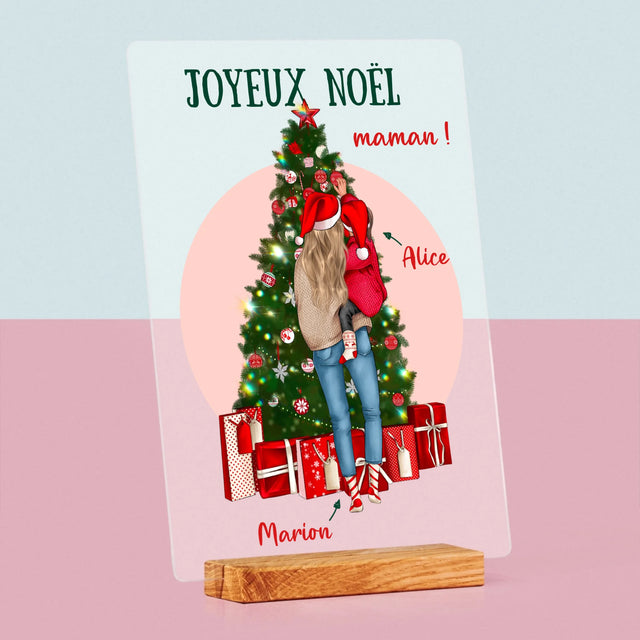 La Création Du Personnage: Joyeux Noël Maman - Impression Sur Verre Acrylique