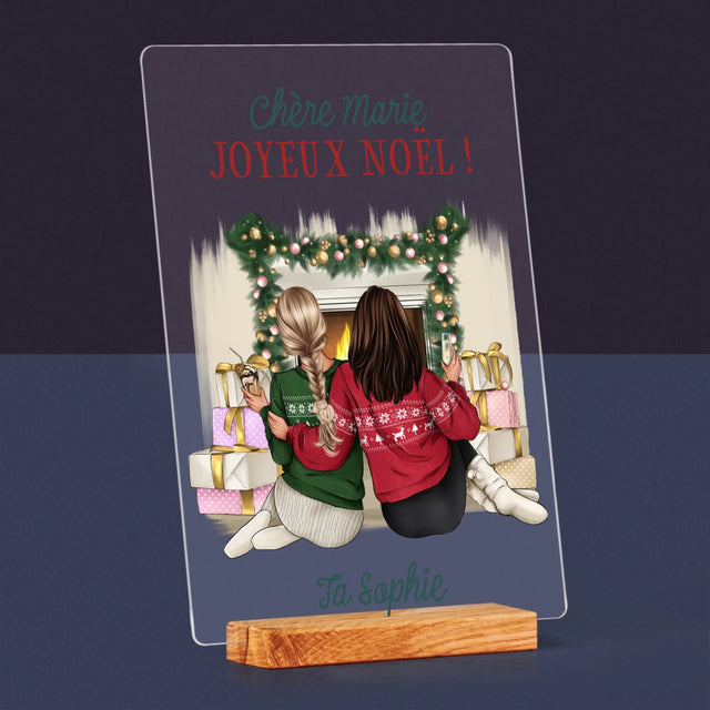 La Création Du Personnage: Amies De Noël - Impression Sur Verre Acrylique