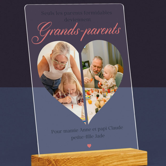 Le Collage Photo: Les Parents Formidables Deviennent Grands-Parents - Impression Sur Verre Acrylique