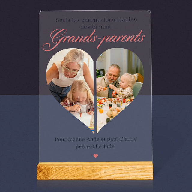 Le Collage Photo: Les Parents Formidables Deviennent Grands-Parents - Impression Sur Verre Acrylique