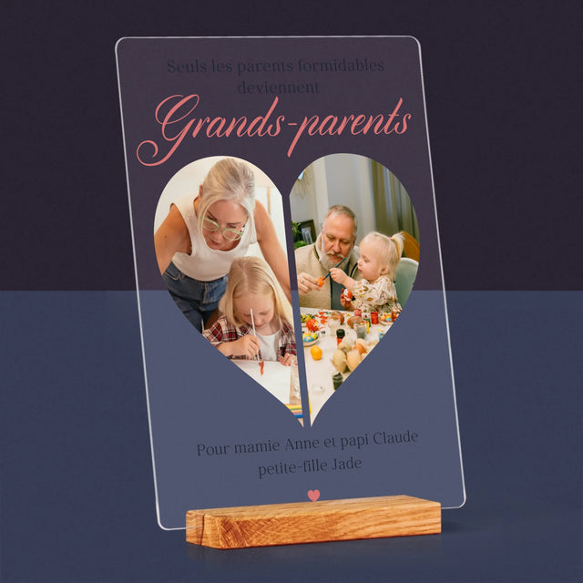 Le Collage Photo: Les Parents Formidables Deviennent Grands-Parents - Impression Sur Verre Acrylique