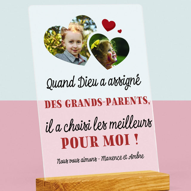 Le Collage Photo: Quand Dieu A Assigné Les Grands-Parents - Impression Sur Verre Acrylique