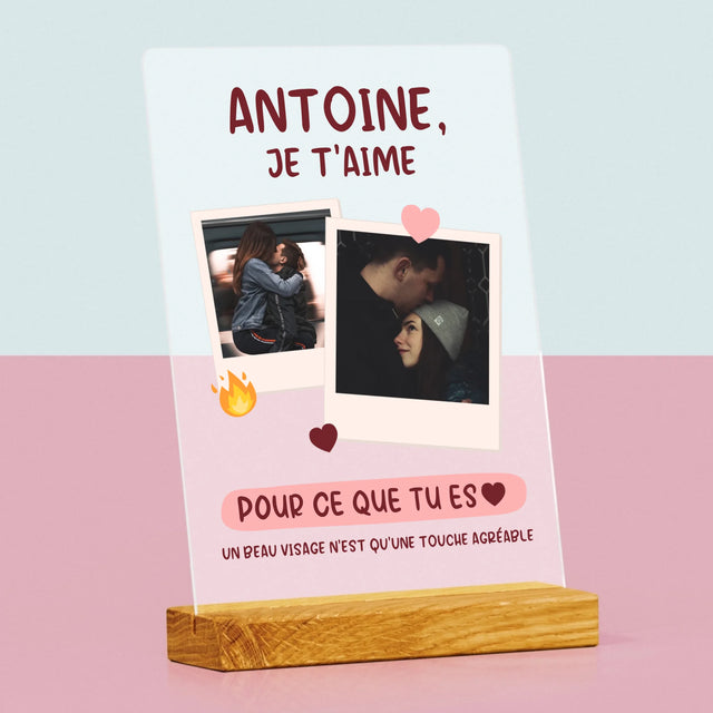 Le Collage Photo: Je T'Aime Pour Ce Que Tu Es - Impression Sur Verre Acrylique