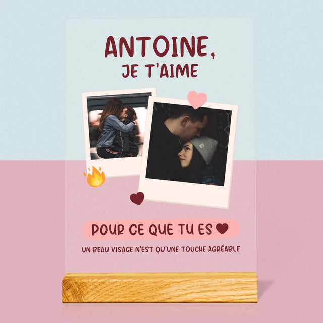 Le Collage Photo: Je T'Aime Pour Ce Que Tu Es - Impression Sur Verre Acrylique