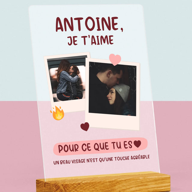Le Collage Photo: Je T'Aime Pour Ce Que Tu Es - Impression Sur Verre Acrylique