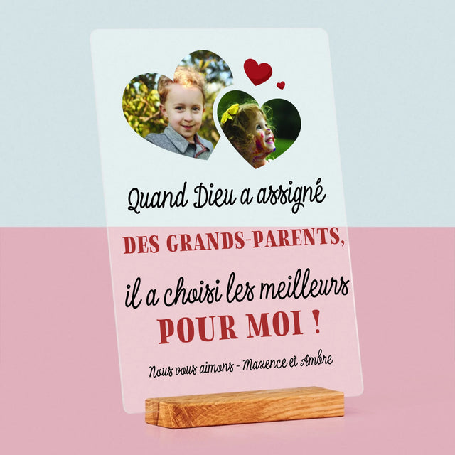 Le Collage Photo: Quand Dieu A Assigné Les Grands-Parents - Impression Sur Verre Acrylique