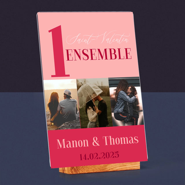 Le Collage Photo: Première Saint-Valentin Ensemble - Impression Sur Verre Acrylique