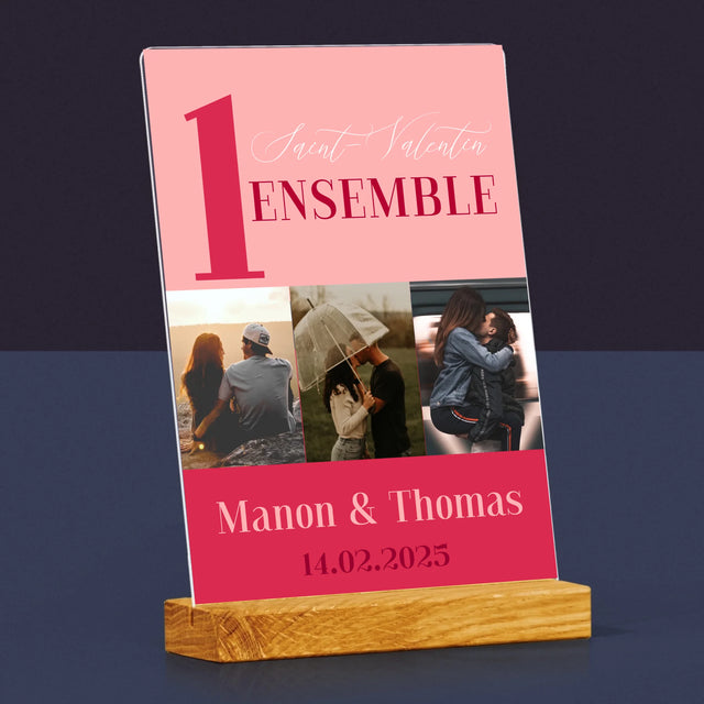 Le Collage Photo: Première Saint-Valentin Ensemble - Impression Sur Verre Acrylique