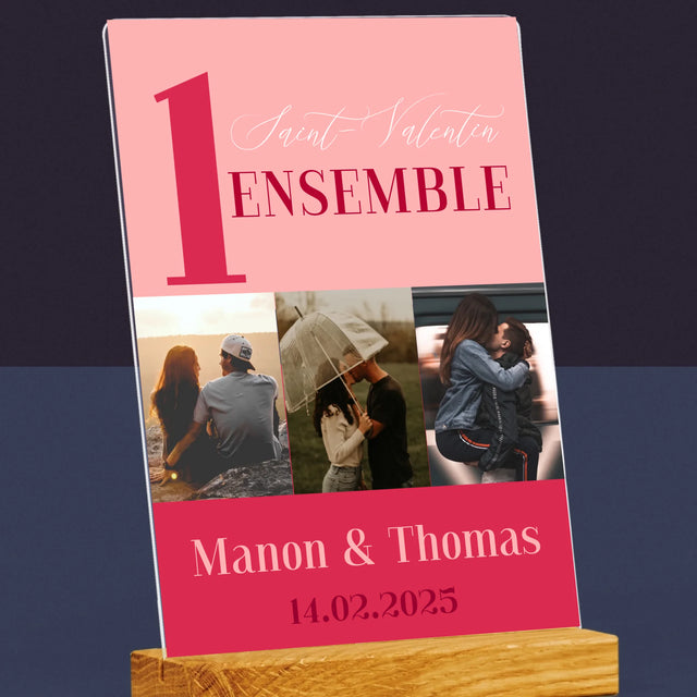 Le Collage Photo: Première Saint-Valentin Ensemble - Impression Sur Verre Acrylique