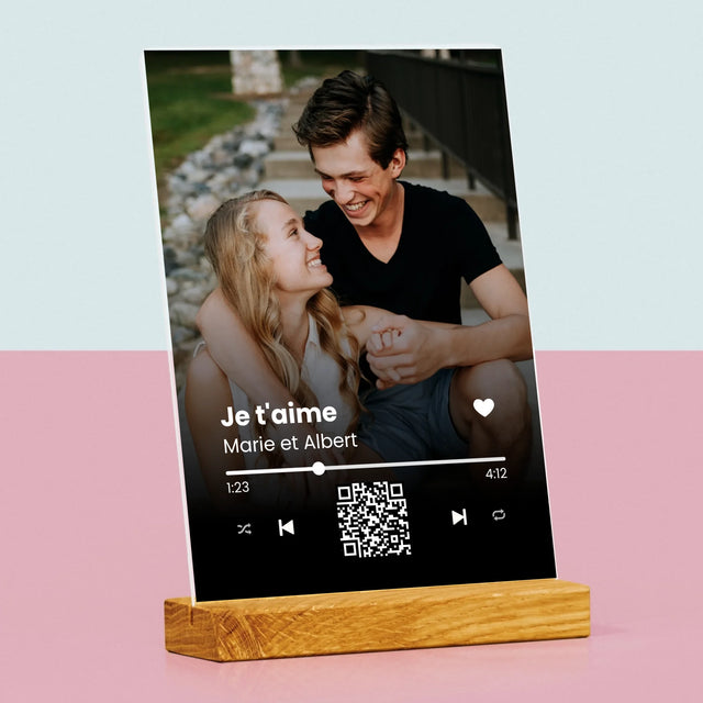 La Photo Et Un Texte: Votre Chanson Code Qr - Impression Sur Verre Acrylique